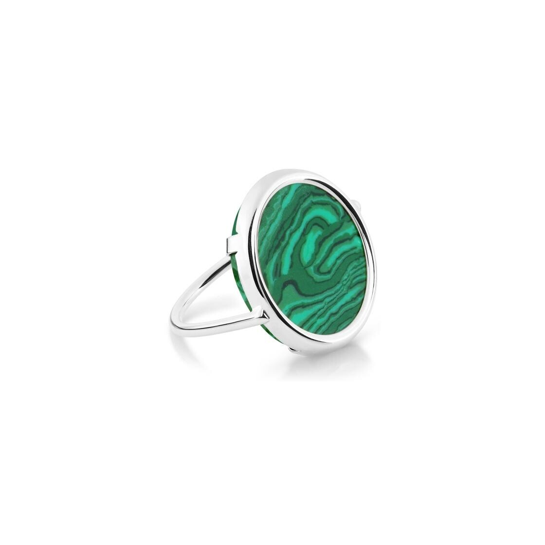 Achat Bague Ginette NY DISC RINGS en or blanc et malachite