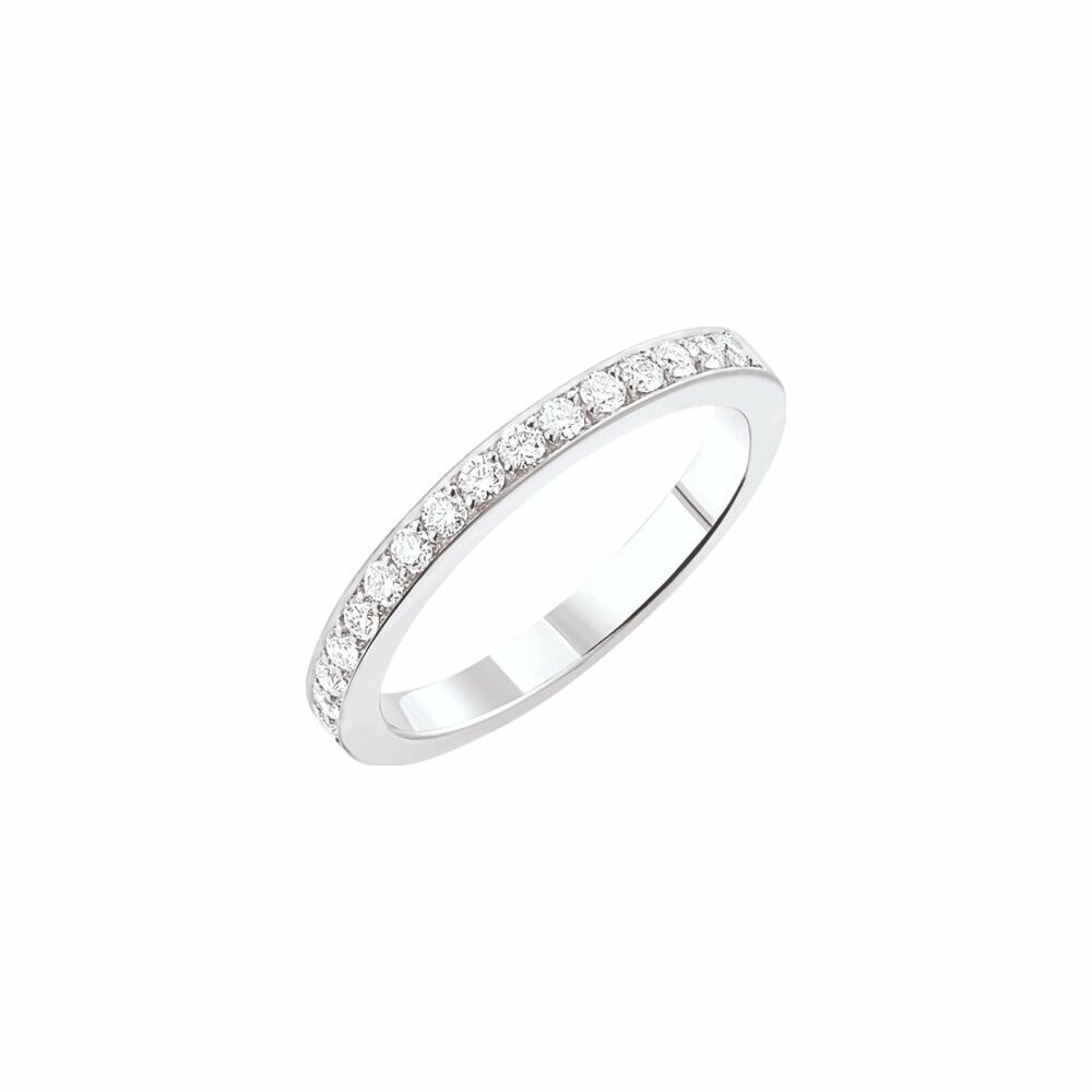 Achat Alliance demi-tour en or blanc et diamants de 0.20ct