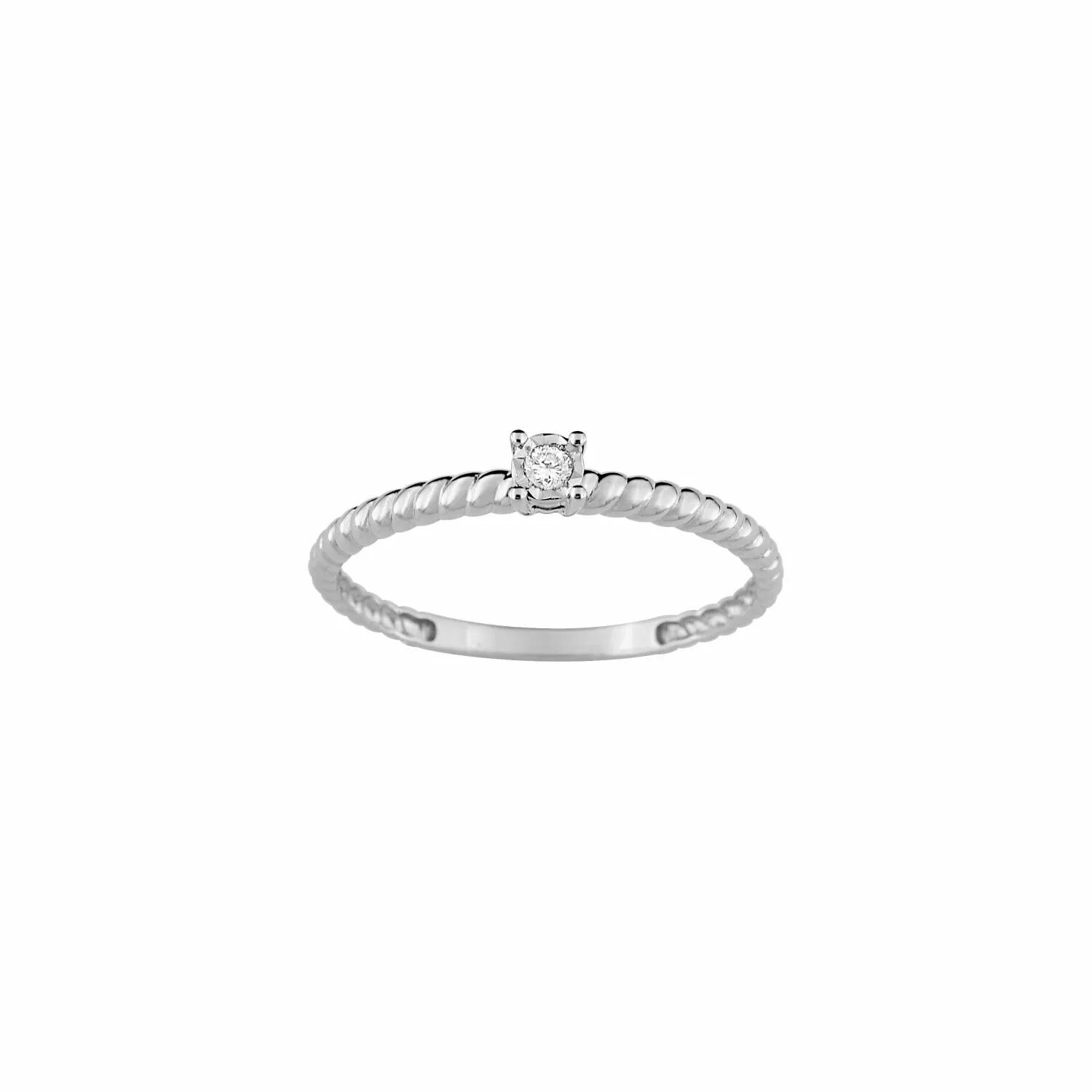 Achat Solitaire accompagné en or blanc et diamants de 0.03ct