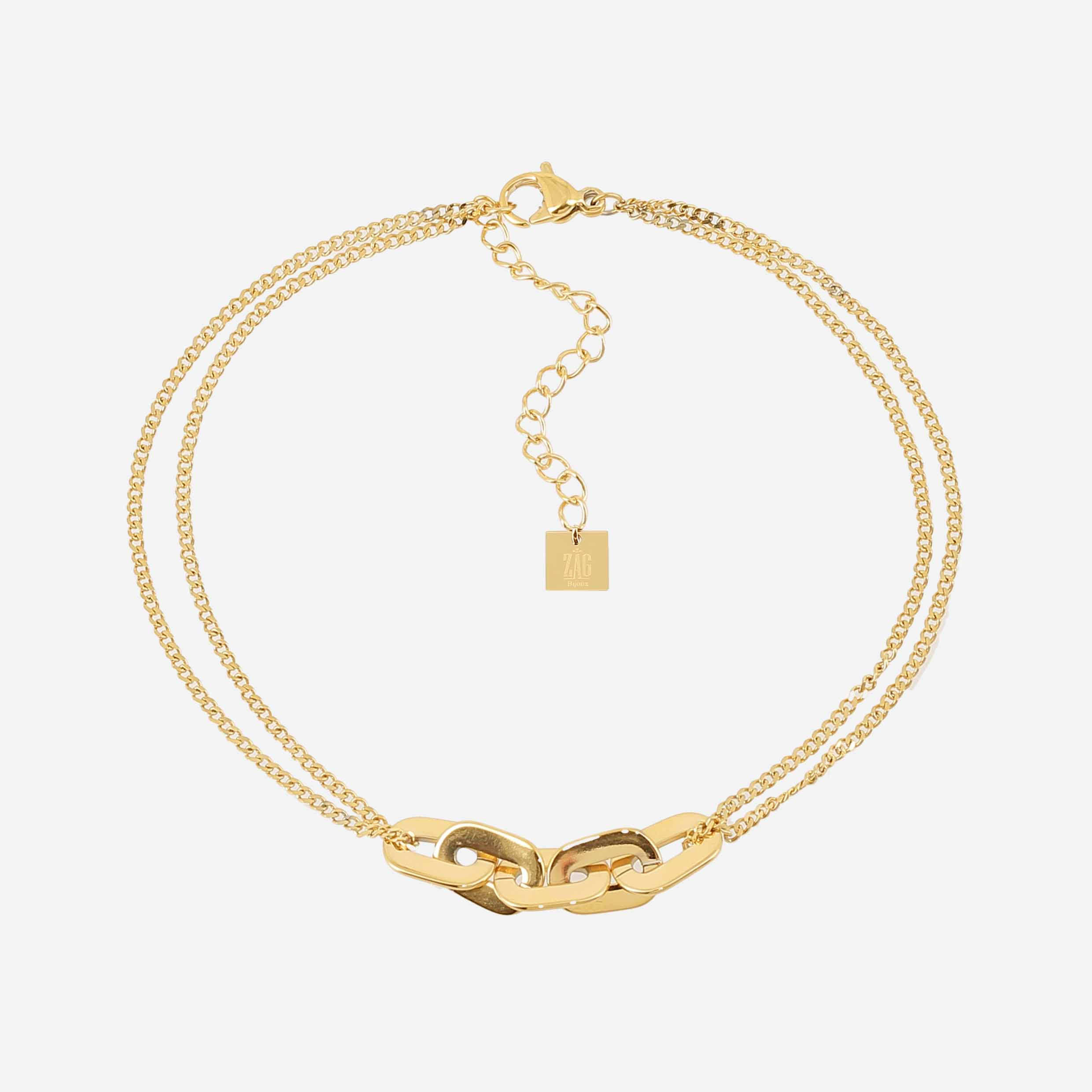 Aliette - Acier Doré - Chaîne de Cheville - Zag Bijoux