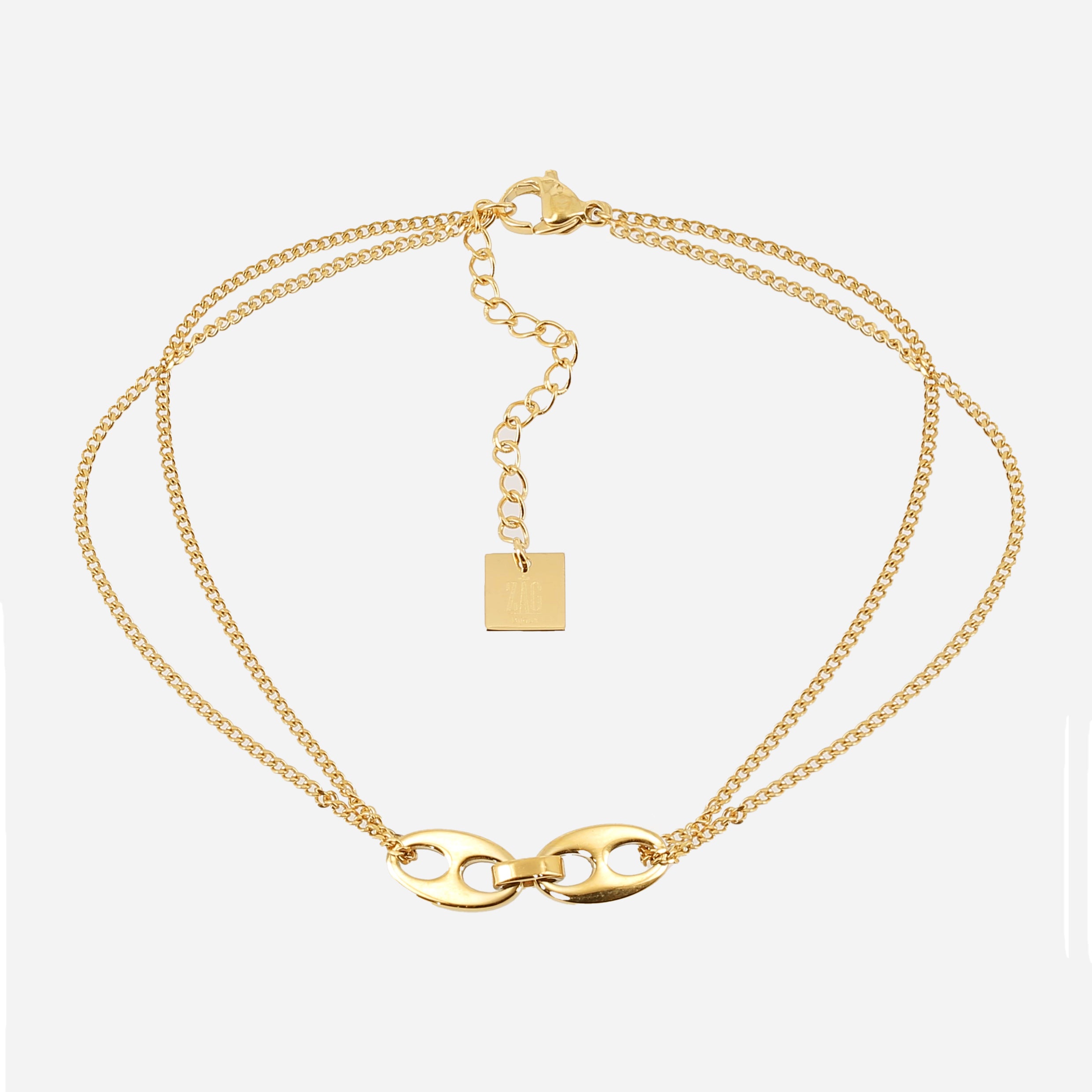 Aude - Acier Doré - Chaîne de Cheville - Zag Bijoux