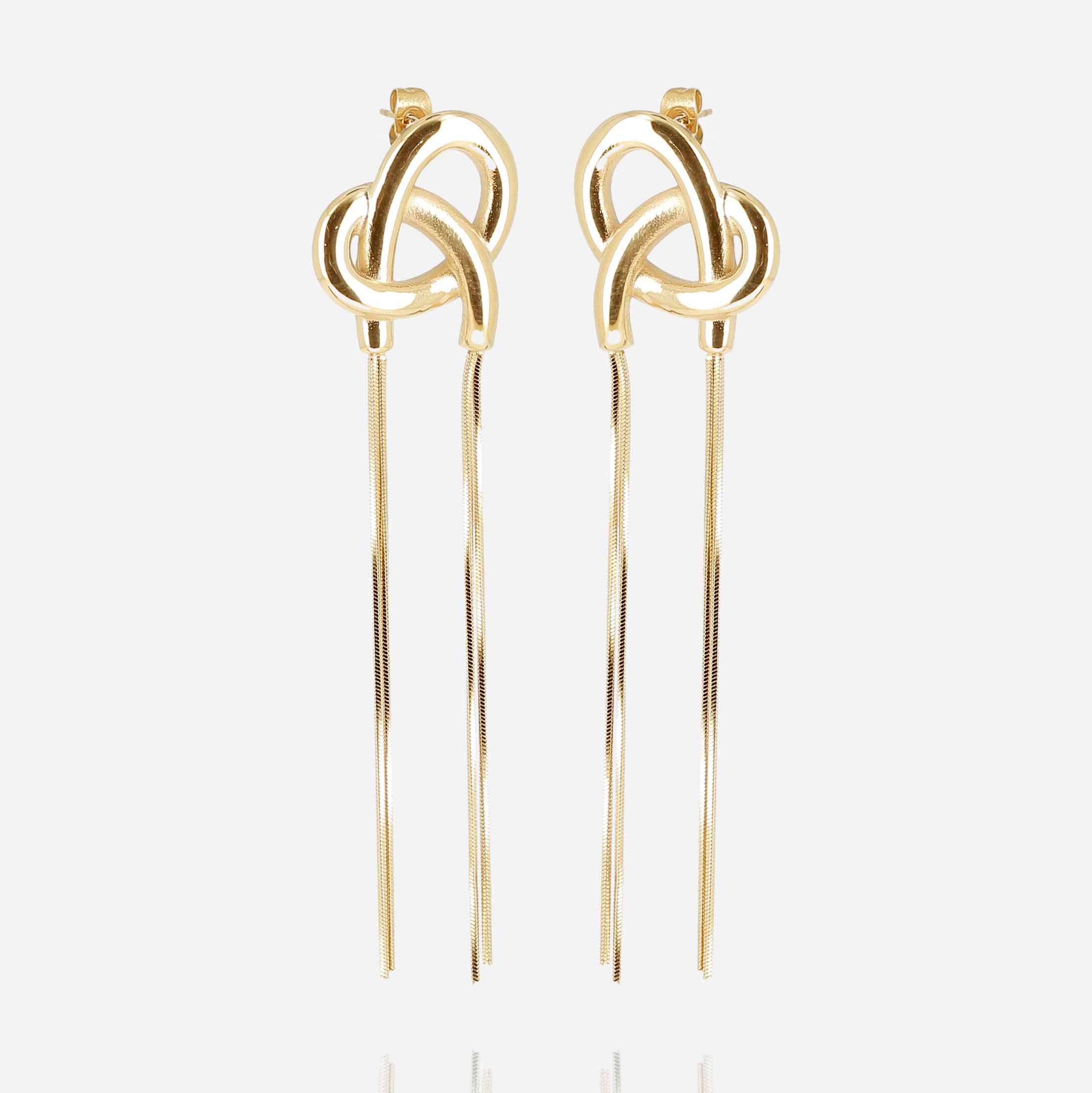 Bretzel - Acier Doré - Boucles d'Oreilles - Zag Bijoux