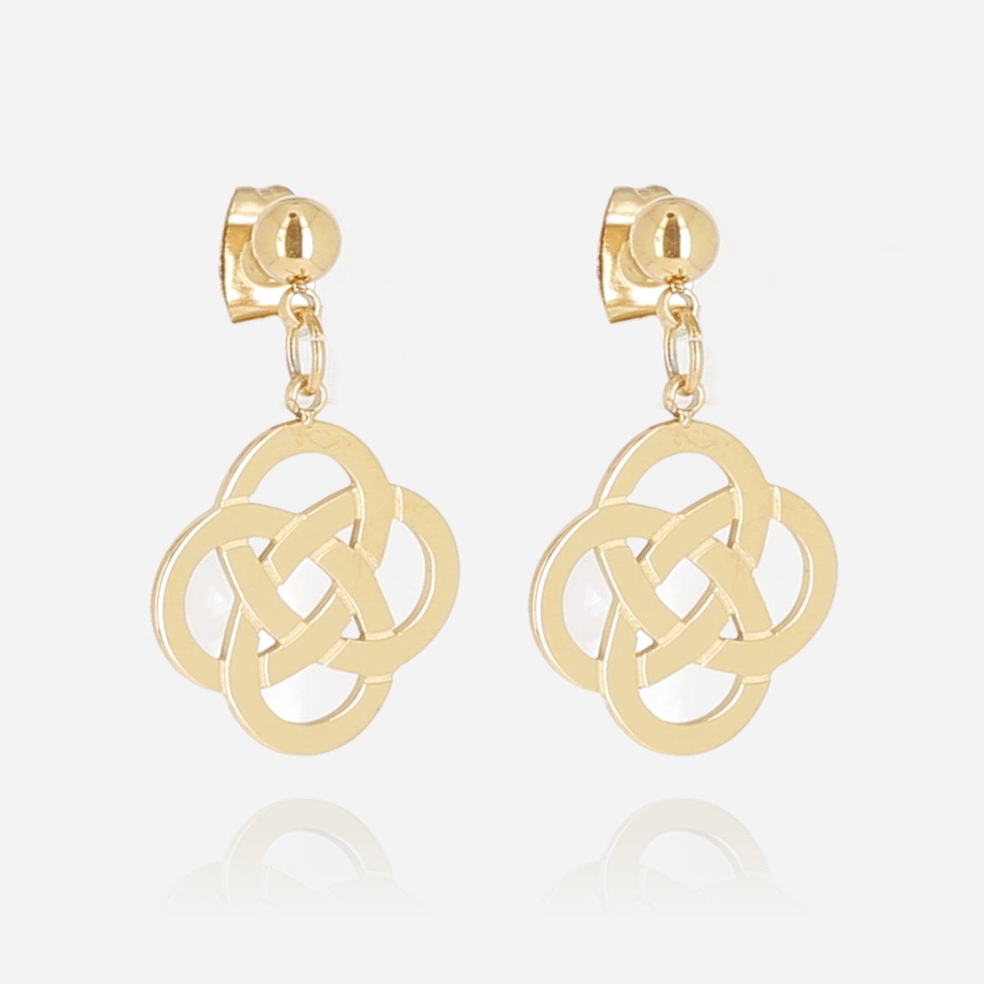 Infini - Acier Doré - Boucles d'Oreilles - Zag Bijoux