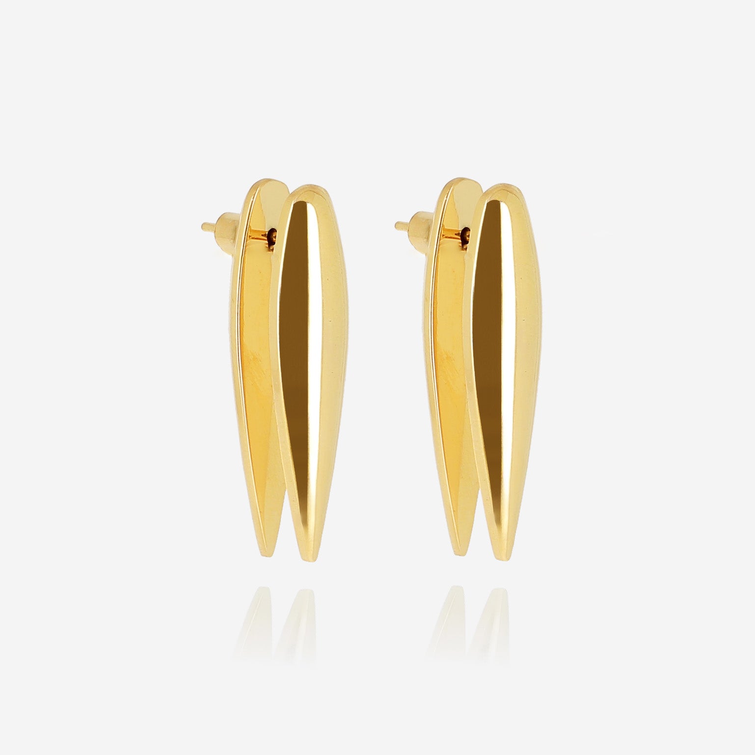 Pluma - Acier Doré - Boucles d'Oreilles - Zag Bijoux