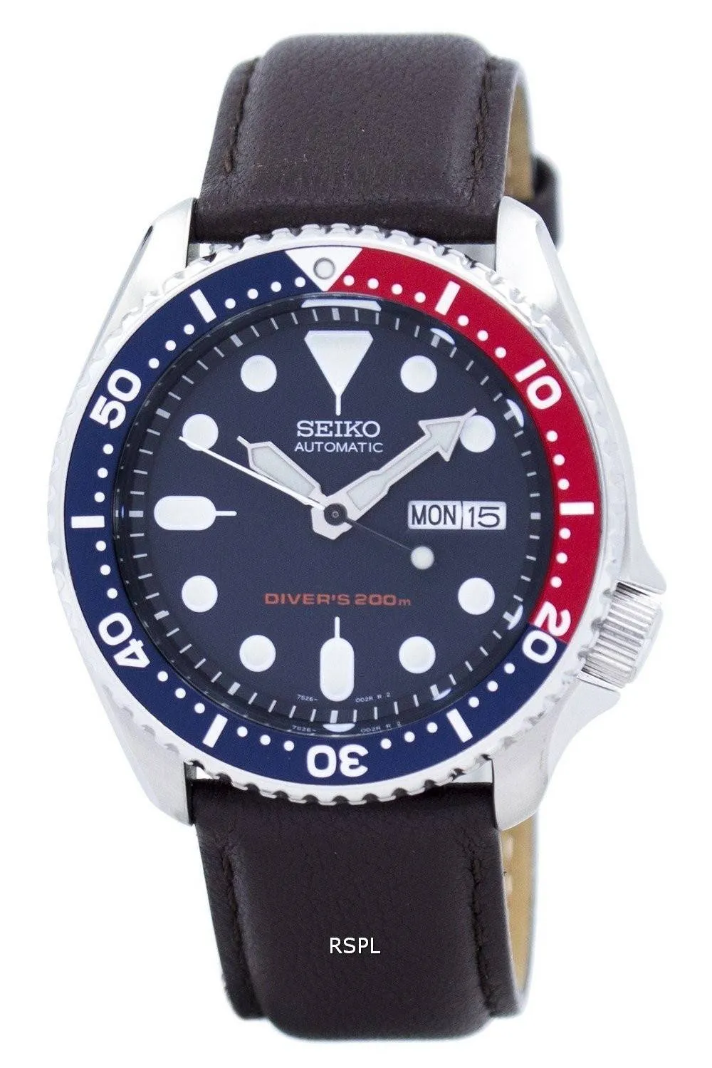 Montre 200M Ratio en cuir marron foncé SKX009K1-LS11 masculine automatique Seiko Diver