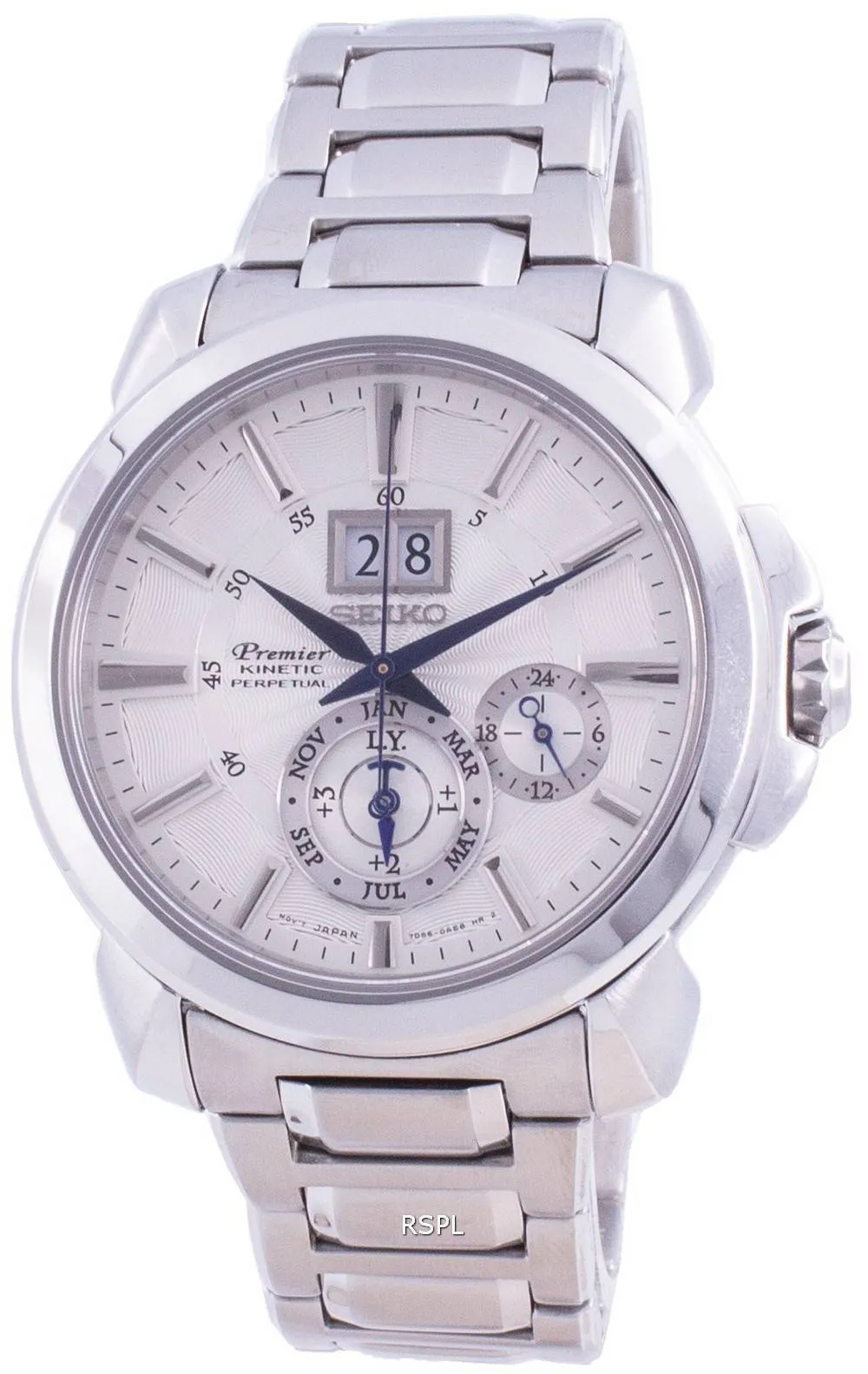 HORSMontre pour homme Seiko Premier Kinetic Perpetual SNP159 SNP159P1 SNP159P 100M