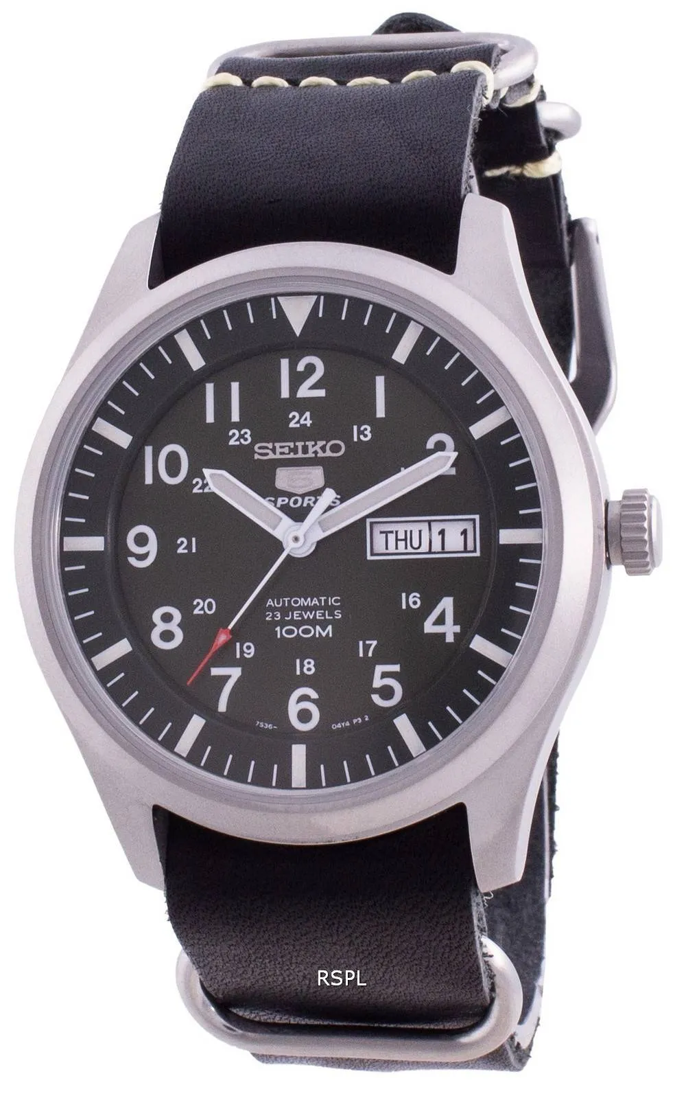 HORSMontre pour homme Seiko 5 Sports Military Automatic SNZG09K1-var-LS19 100M