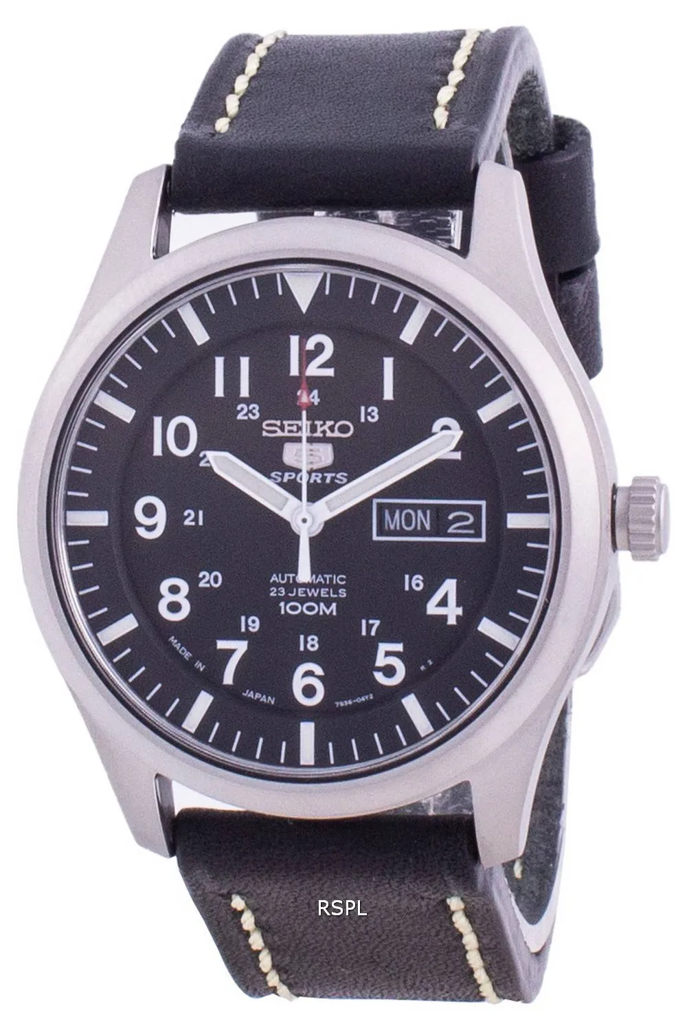 HORSMontre Homme Seiko 5 Sports Cadran Noir Automatique SNZG15J1-var-LS16 100M