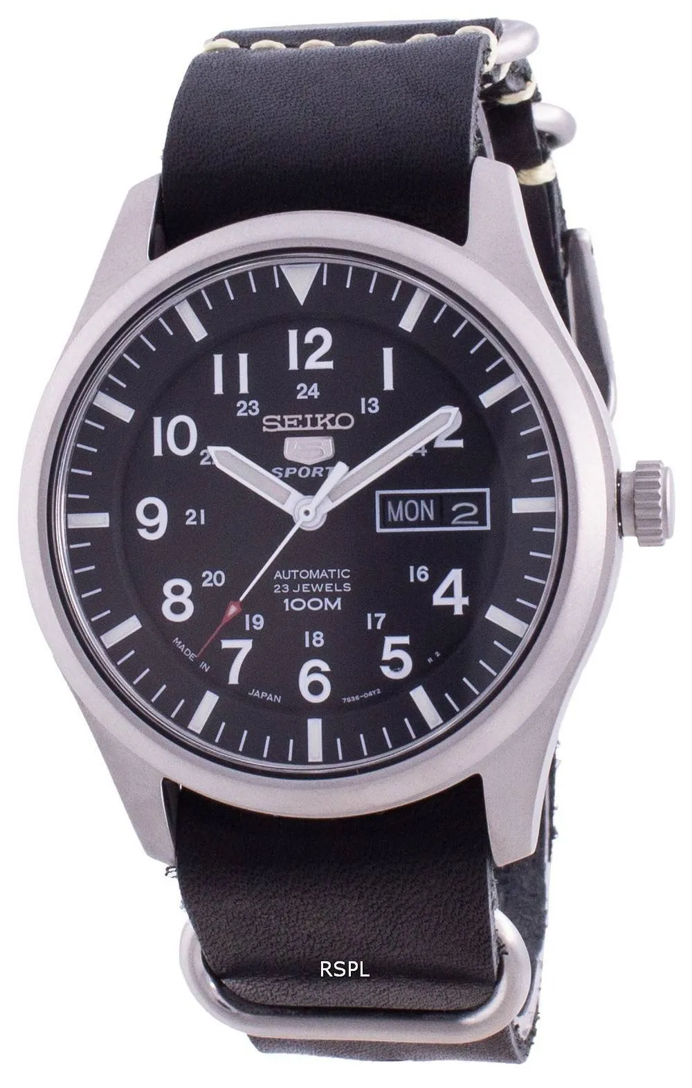 HORSMontre Homme Seiko 5 Sports Cadran Noir Automatique SNZG15J1-var-LS19 100M