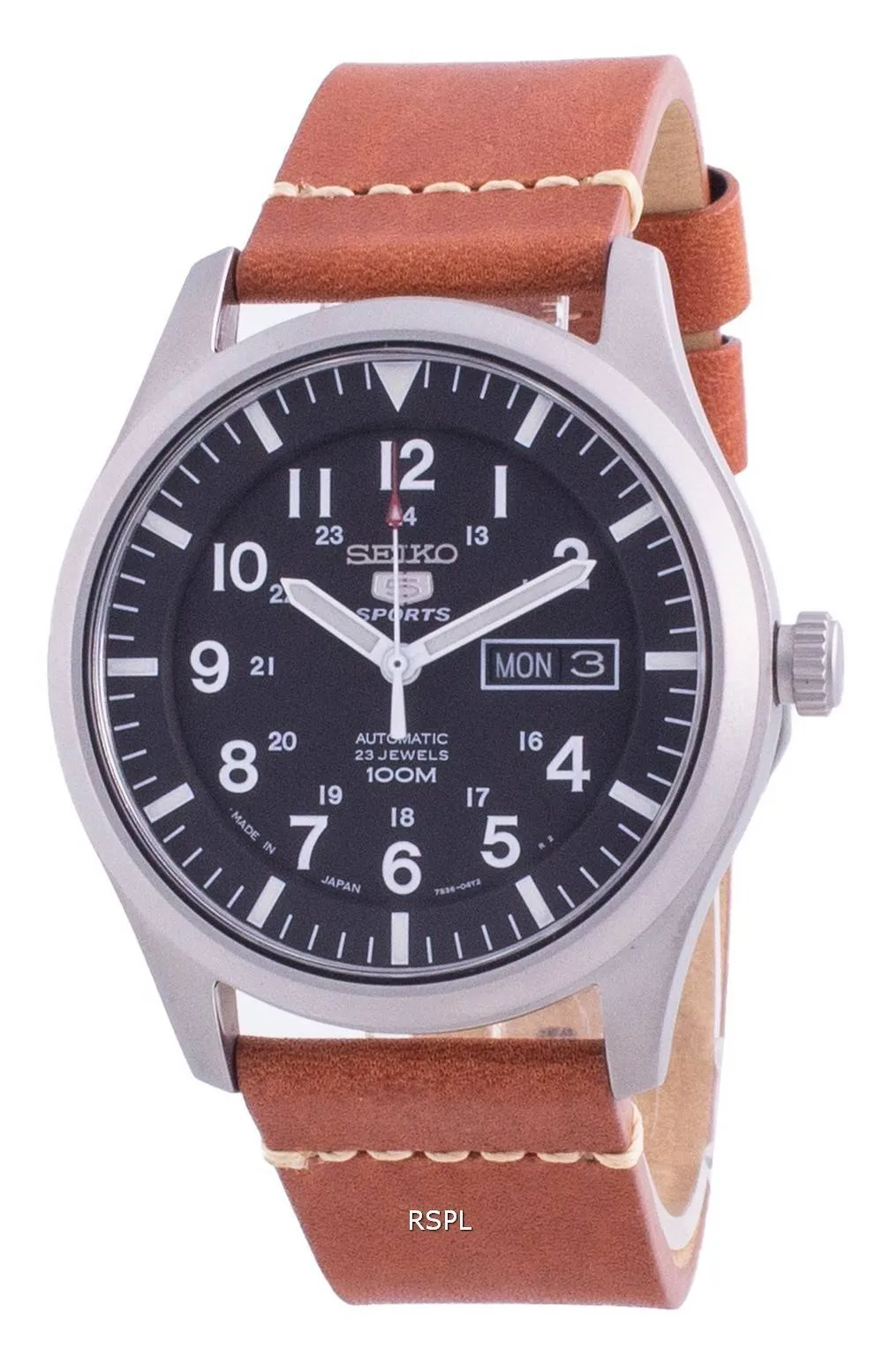 HORSMontre Homme Seiko 5 Sports Cadran Noir Automatique SNZG15J1-var-LS21 100M