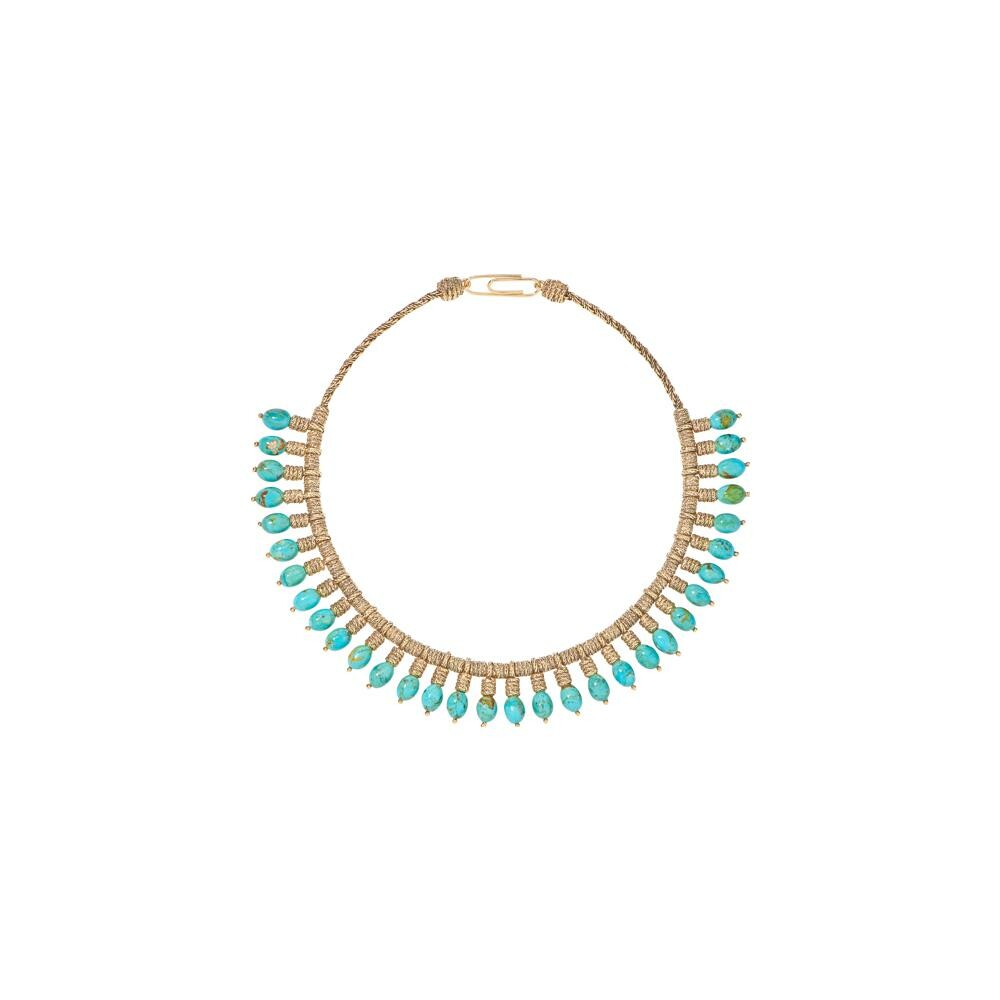 Achat Collier Aurélie Bidermann Theda en métal doré et turquoise
