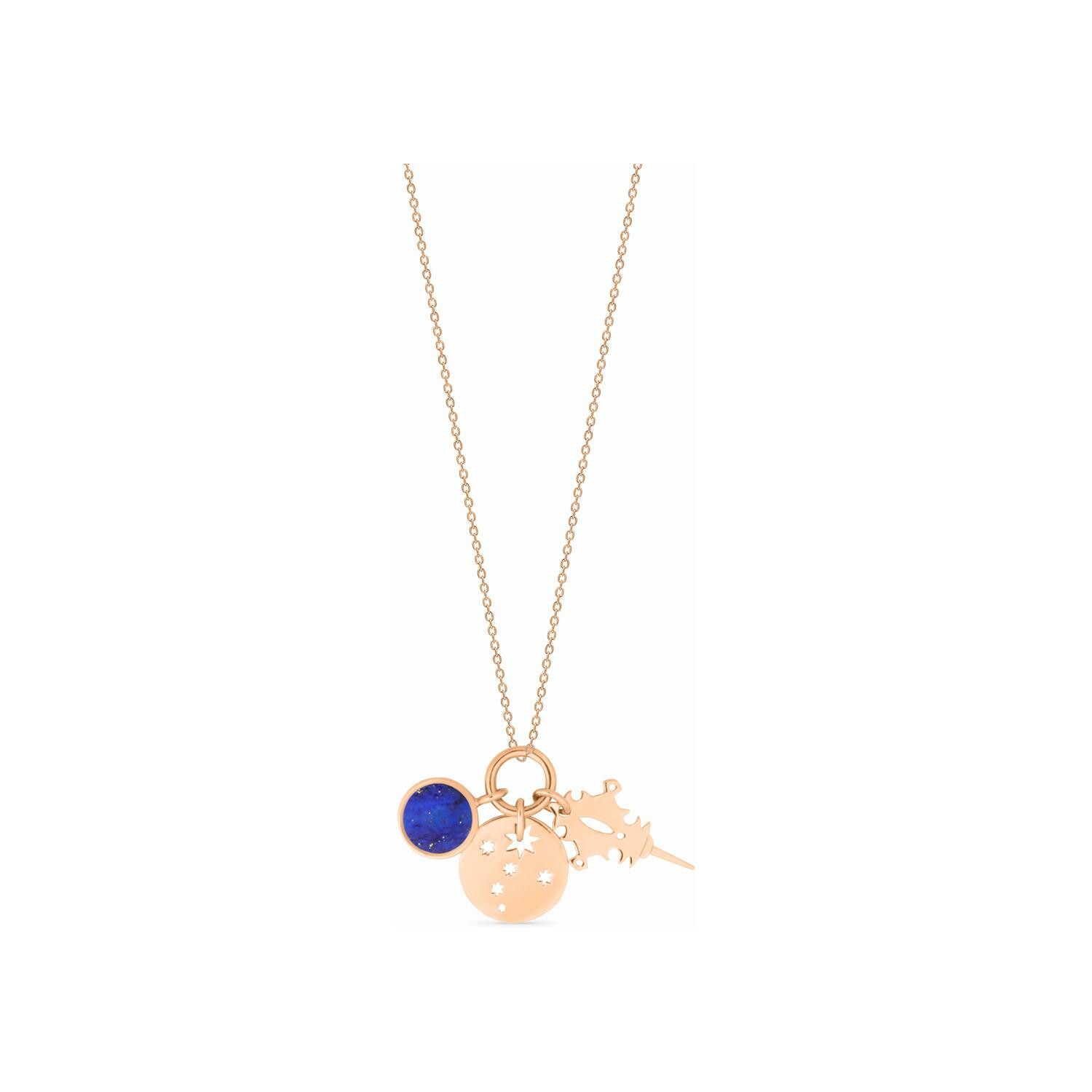 Achat Collier GINETTE NY TWENTY en or rose et lapis lazuli
