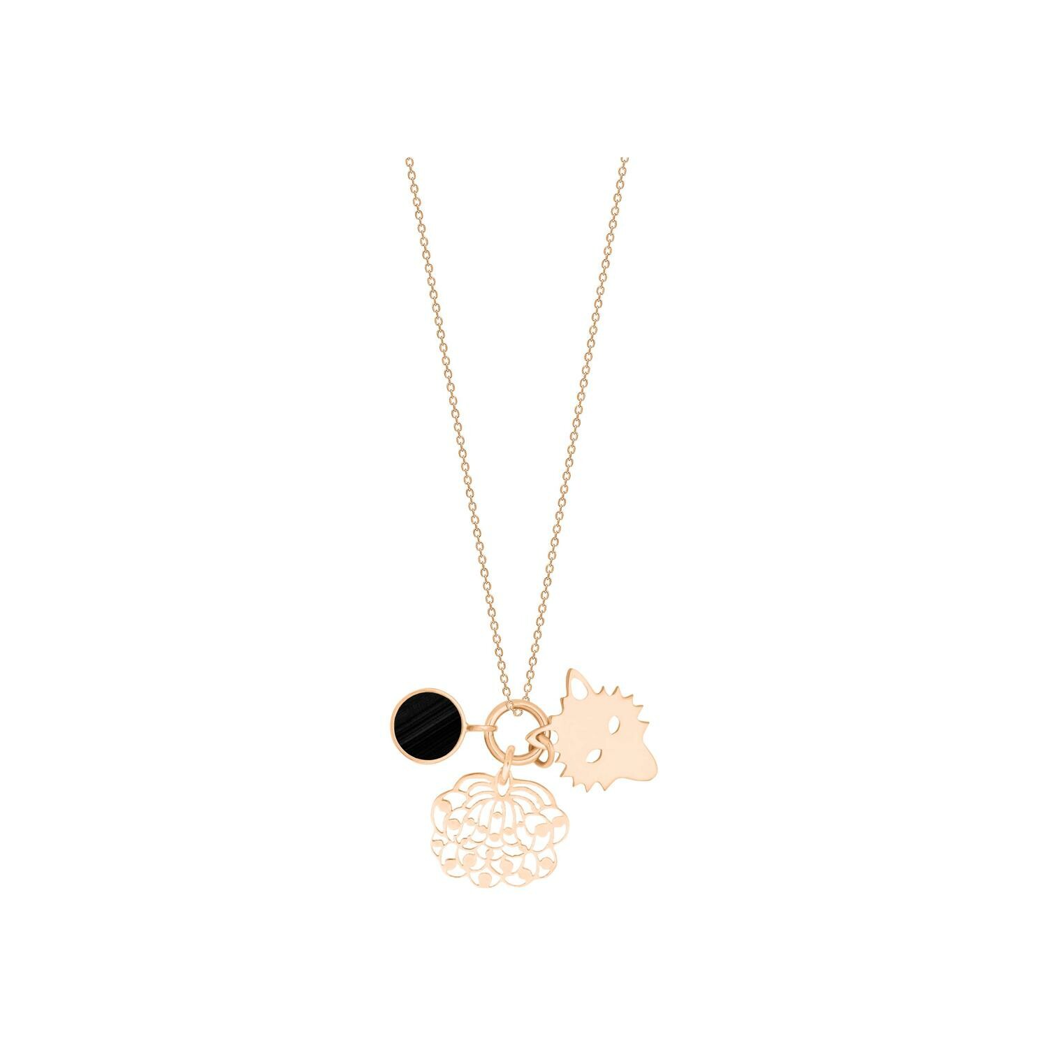 Achat Collier GINETTE NY TWENTY en or rose et onyx