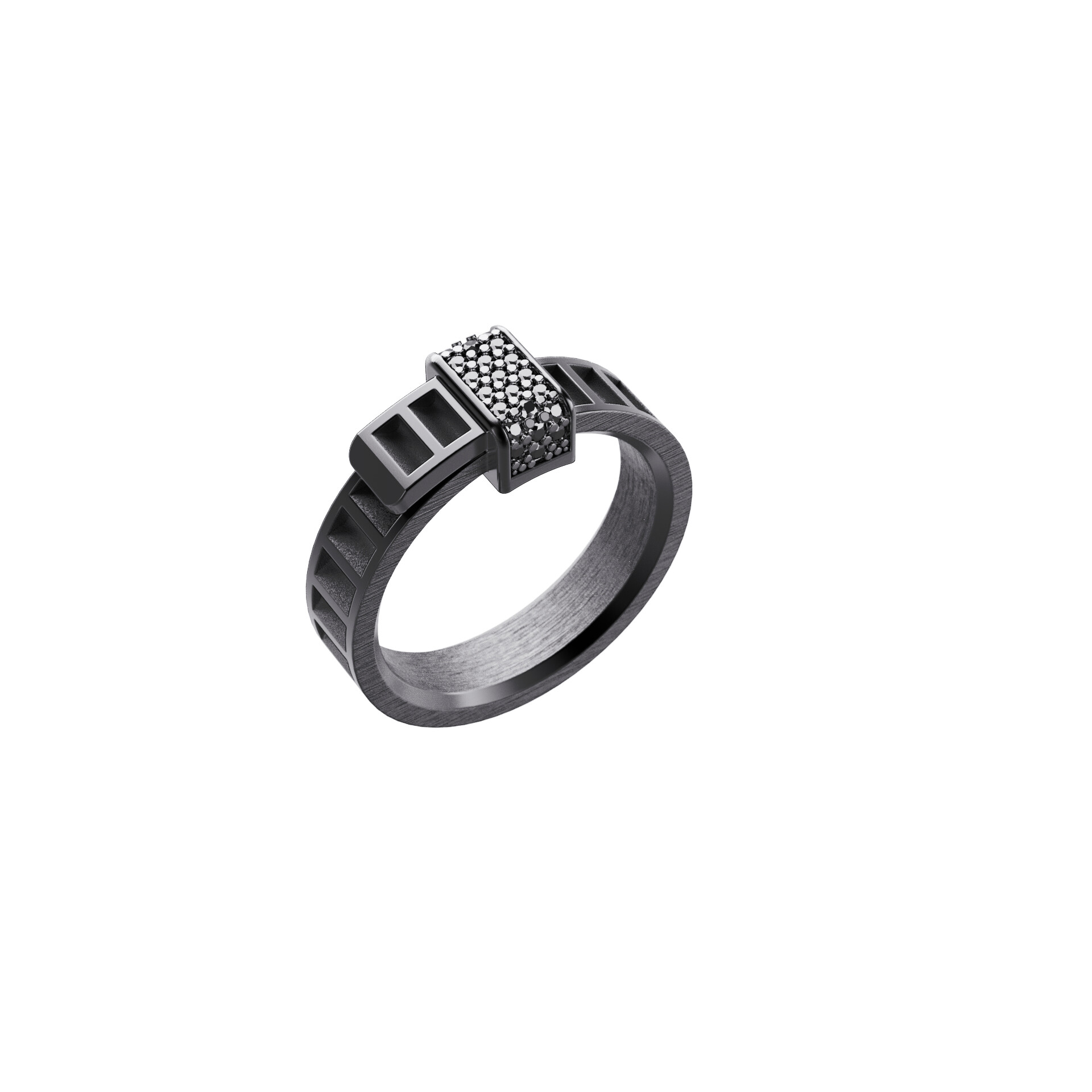 Bind Me Bague Unknow Brand Bind Me en argent DLC noir et diamants noirs