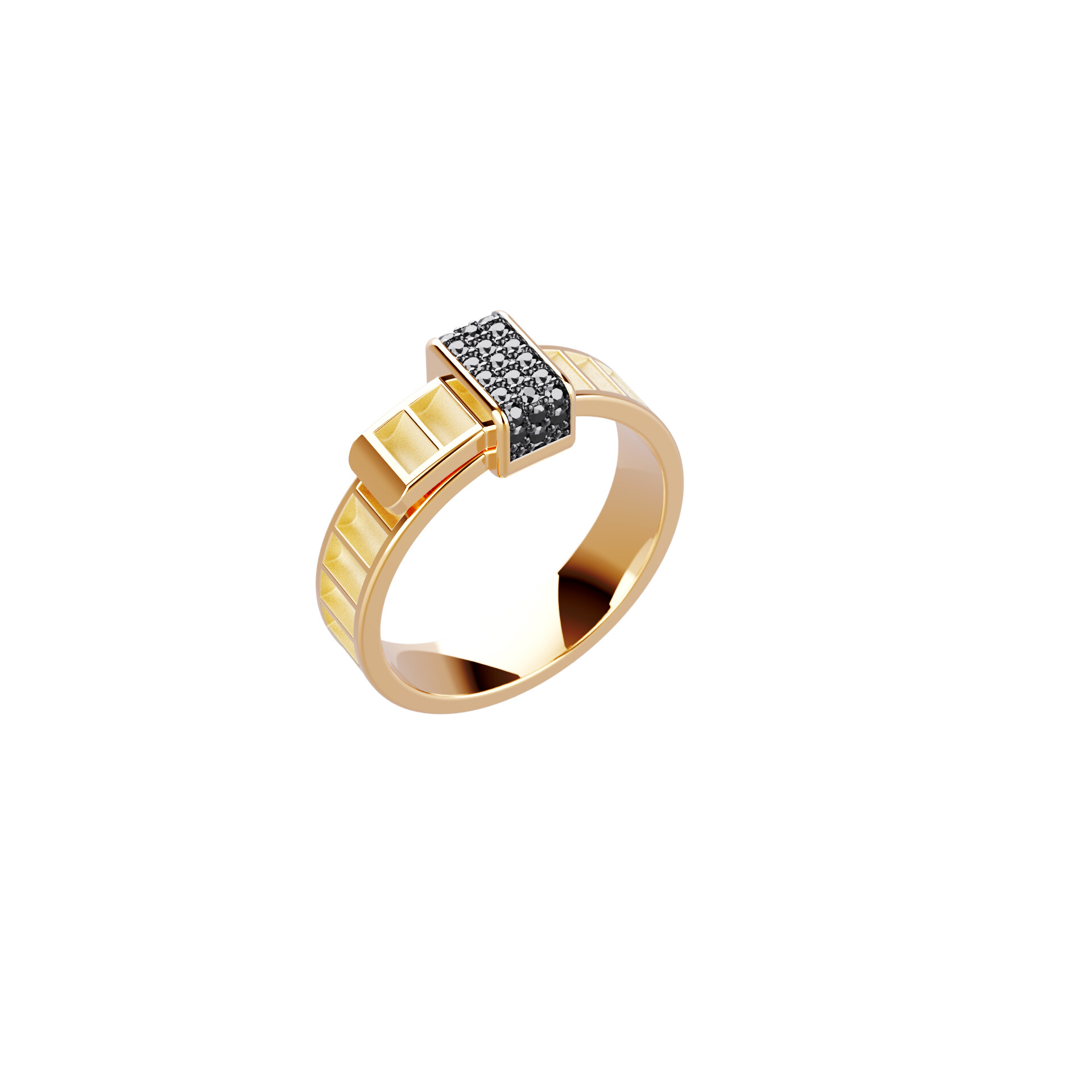 Bind Me Bague Unknow Brand Bind Me en or jaune et diamants noirs