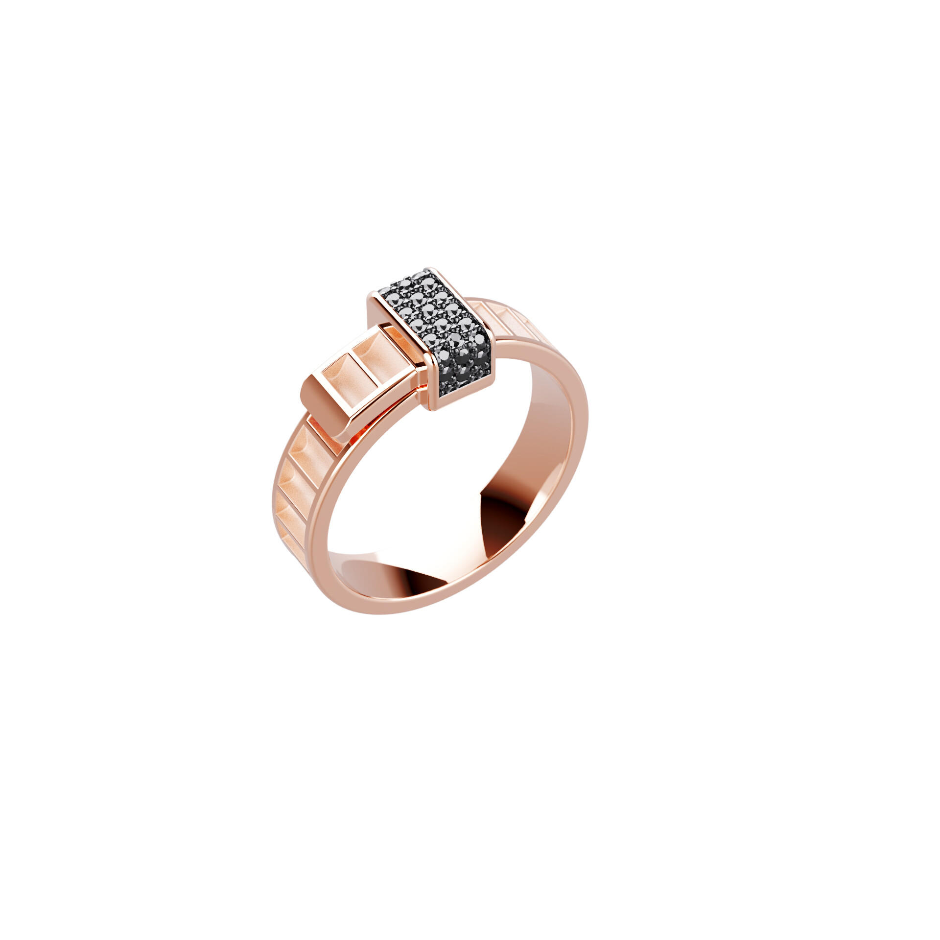 Bind Me Bague Unknow Brand Bind Me en or rose et diamants noirs