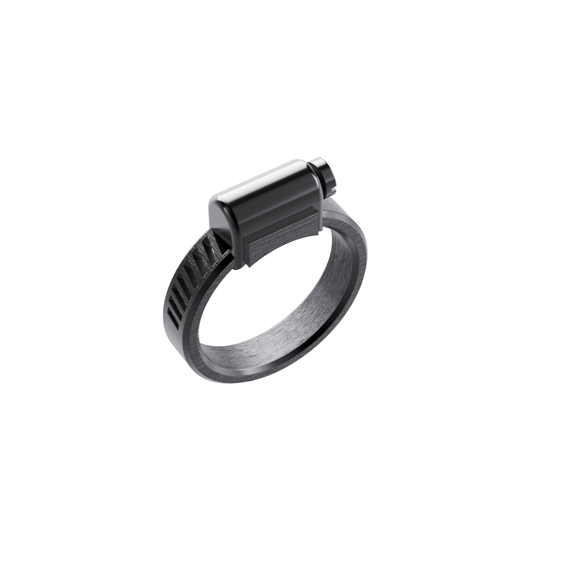 Love Affair Bague Unknow Brand Love Affair en argent DLC noir