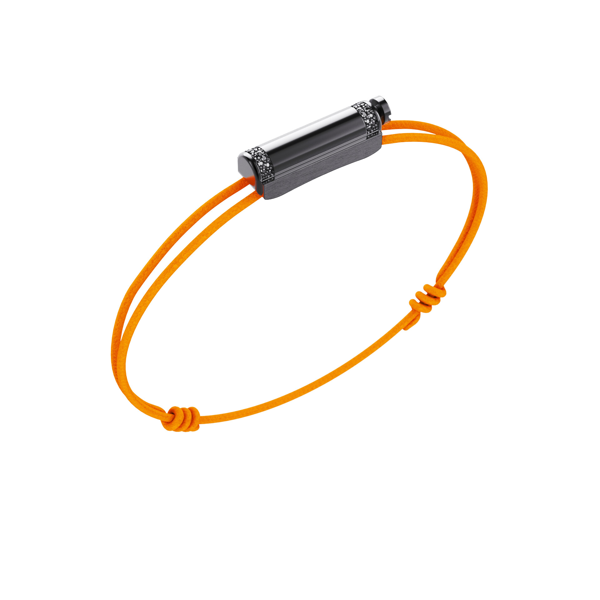 Love Affair Bracelet cordon Unknow Brand Love Affair en argent DLC noir et diamants noirs