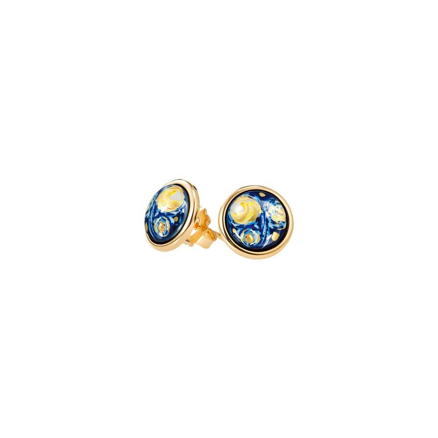 Achat Boucles d'oreilles cabochon FREYWILLE Hommage à Vincent van Gogh en émail et plaqué or jaune