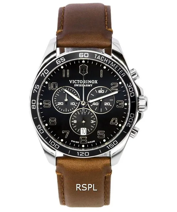 Montre pour homme Victorinox Fieldforce Classic chronographe cadran noir Quartz 241928 100M