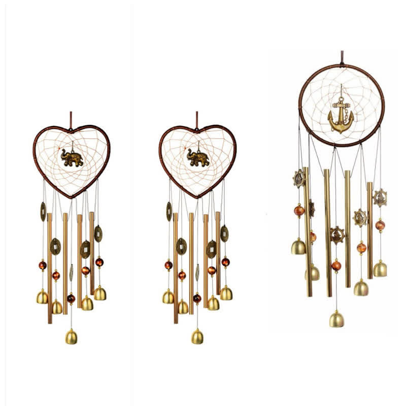 Attrape-rêves en Buddha Stones, éléphant d'amour, bateau, carillon mural, cloche, décoration d'intérieur faite à la main