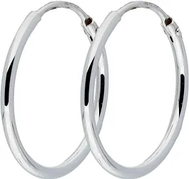 Zilverkleurig Lining Oorringen Ronde Buis 1x20mm Zilver 107.0003.20