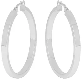 Zilverkleurig Lining Oorringen Vierk. Buis 30mm Zilver Rd 107.0203.30