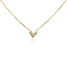 Glow COLLIER MET HANGER V ZIRKONIA - 585 GEEL - 45CM 202.0929.45