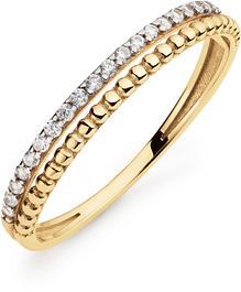 Glow Ring CZ 2 Band Geelgoud 585 214.0104