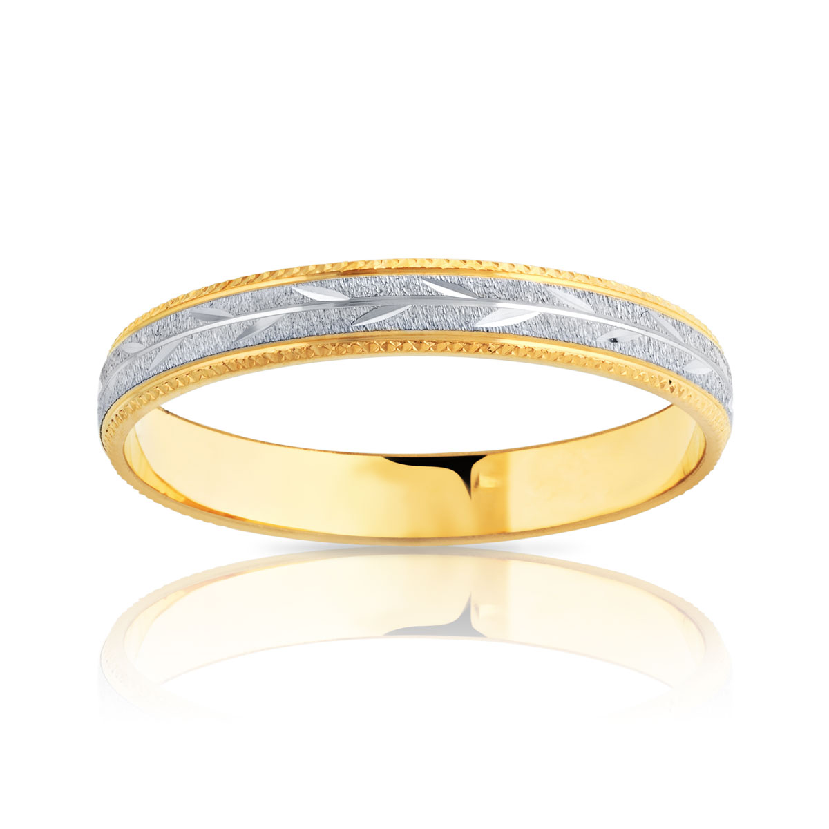 Alliance 2 ors 750 diamanté épis 3 mm