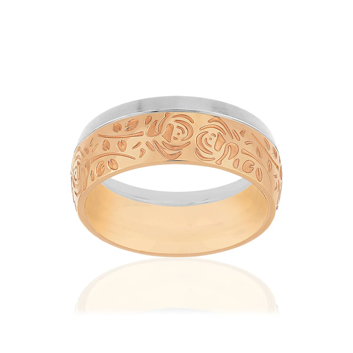 Alliance acier revêtement rose gravé rose 8 mm