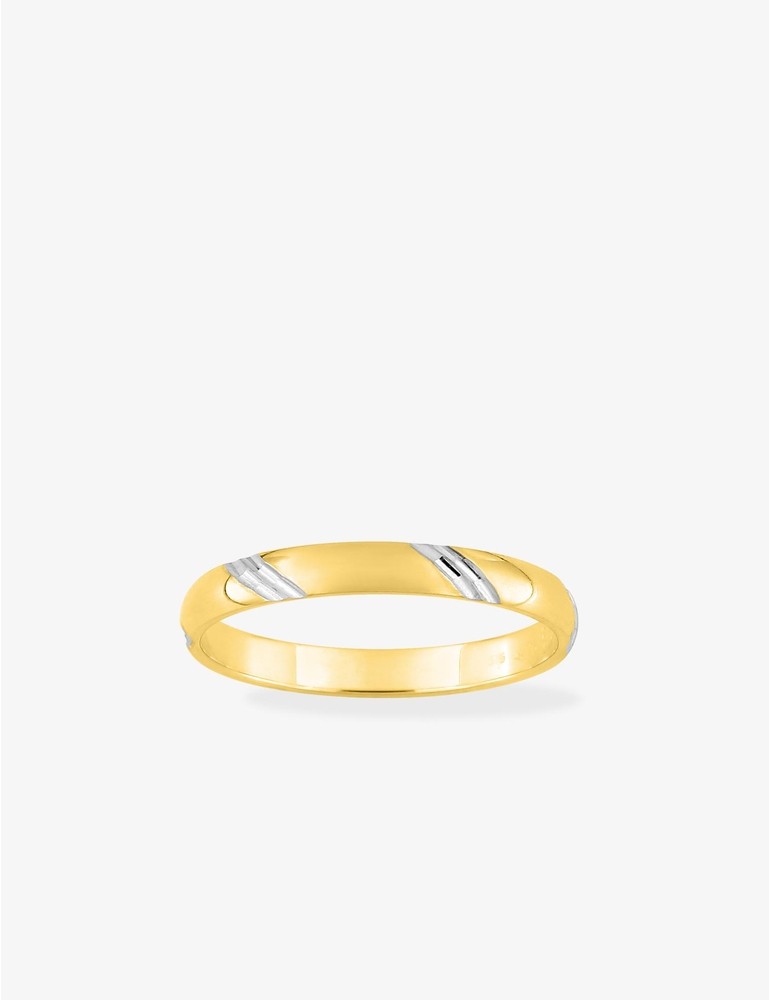 Alliance bicolore or 375 ‰ et rhodium 2.5 mm SO OR
