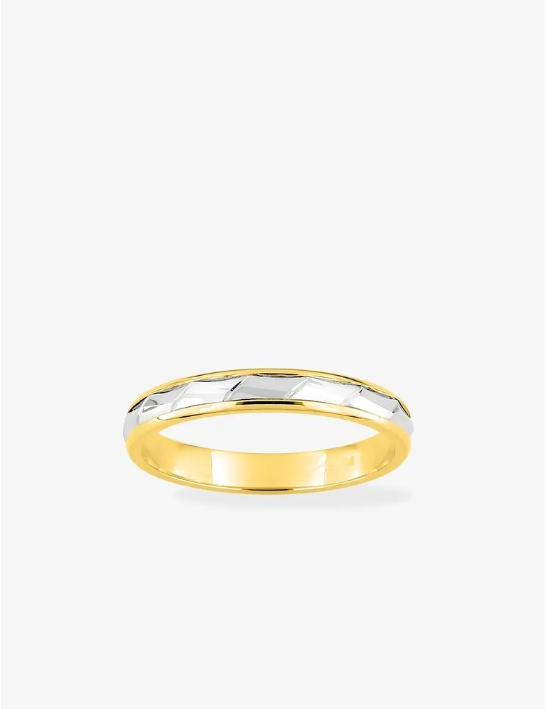 Alliance bicolore or 375 ‰ jaune et blanc - Mariage