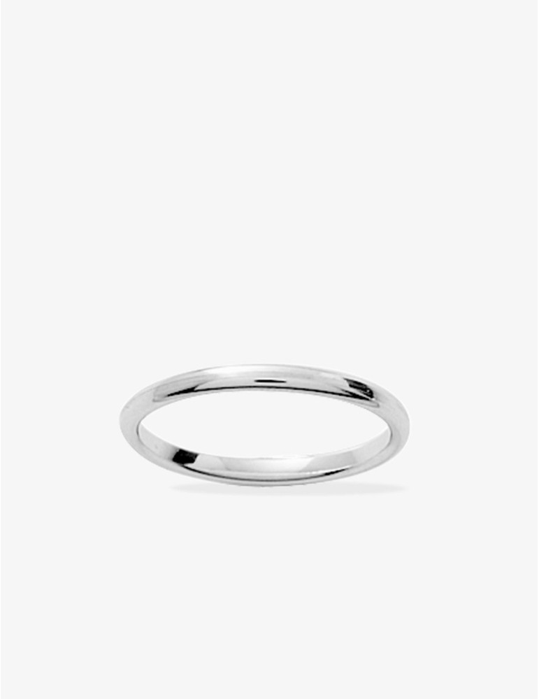 Alliance demi-jonc confort 2 mm en or blanc 750 ‰ - Mariage