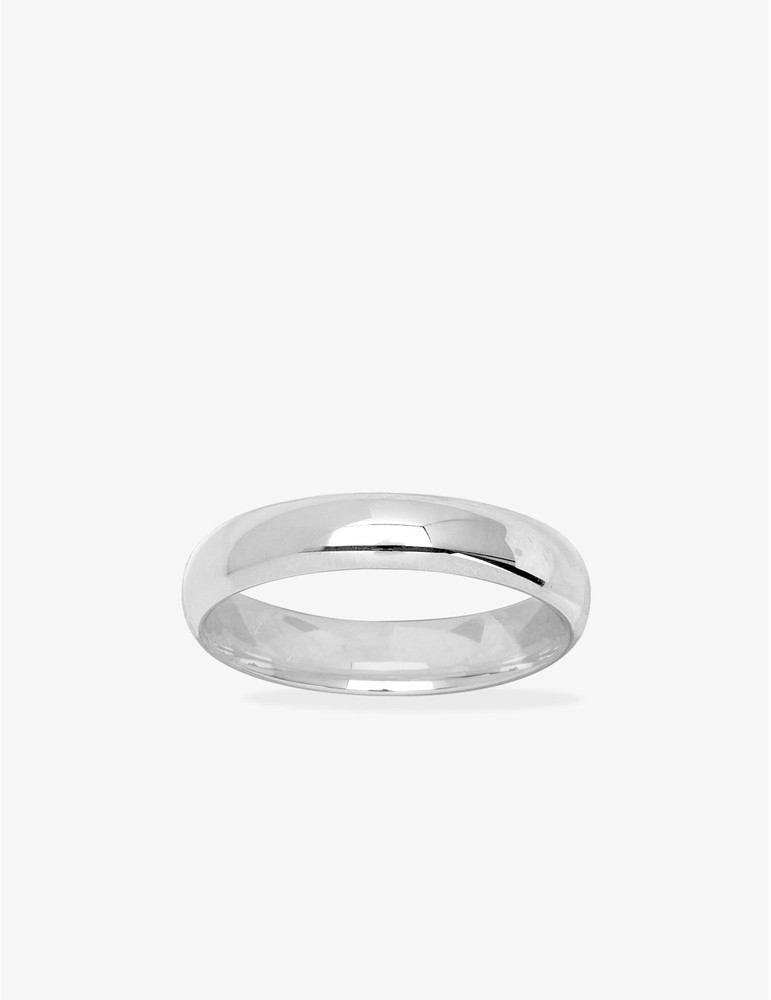 Alliance demi-jonc confort or blanc 750 ‰ 4 mm - Mariage