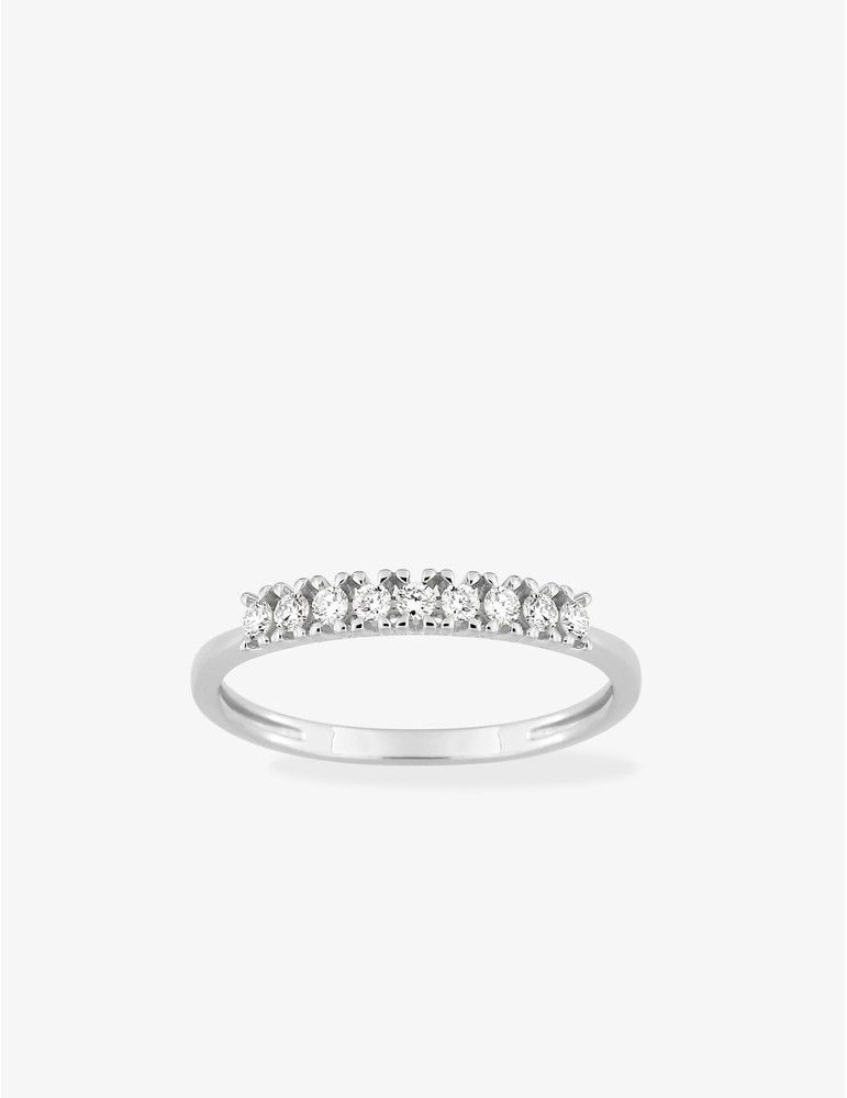 Alliance demi-tour diamants synthétiques 0,20 ct serti griffes or 375 ‰ blanc SO OR