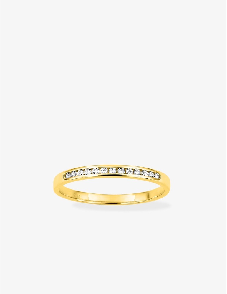 Alliance demi-tour or jaune 750 ‰ (18 carats) et 13 diamants naturels 0,10 ct SO OR