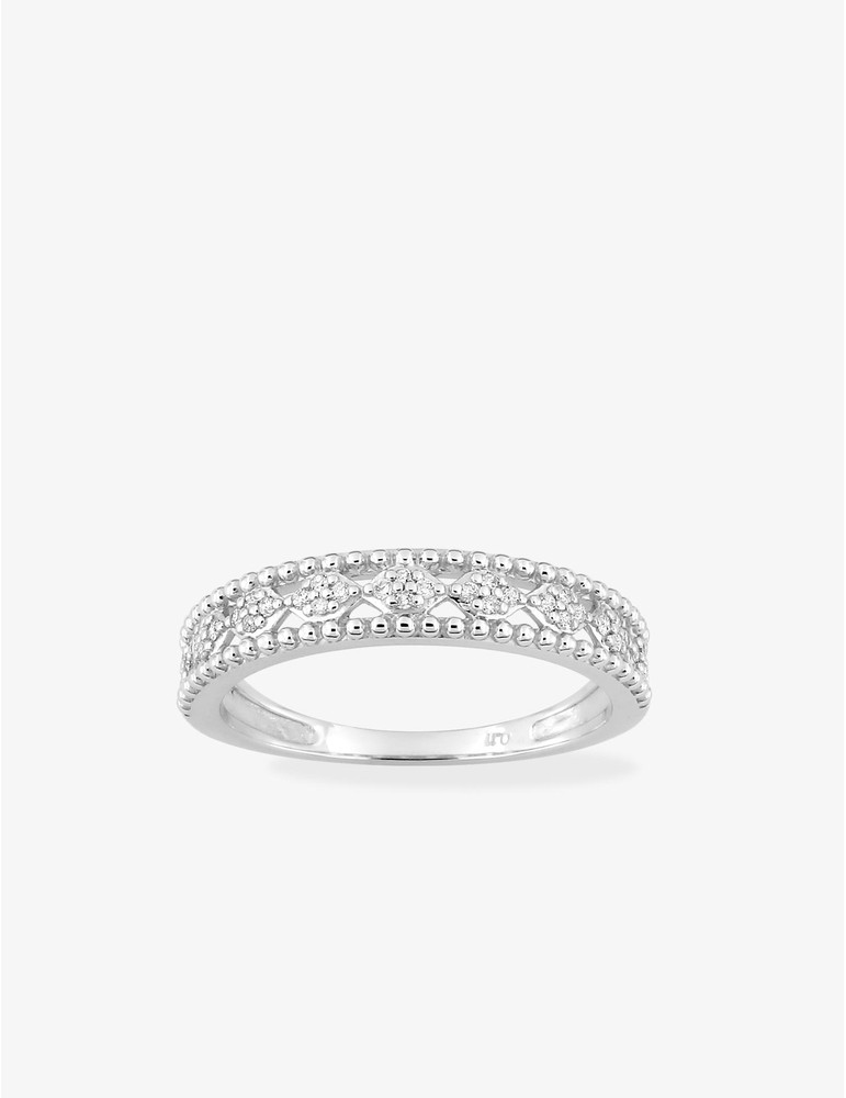 Alliance en or blanc 750 ‰ diamants 0,13 ct - Mariage