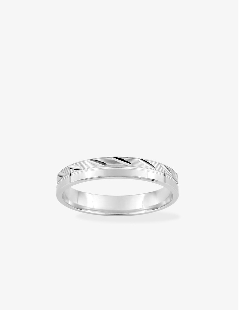 Alliance fantaisie 3,5 mm en or blanc 750 ‰ - Mariage