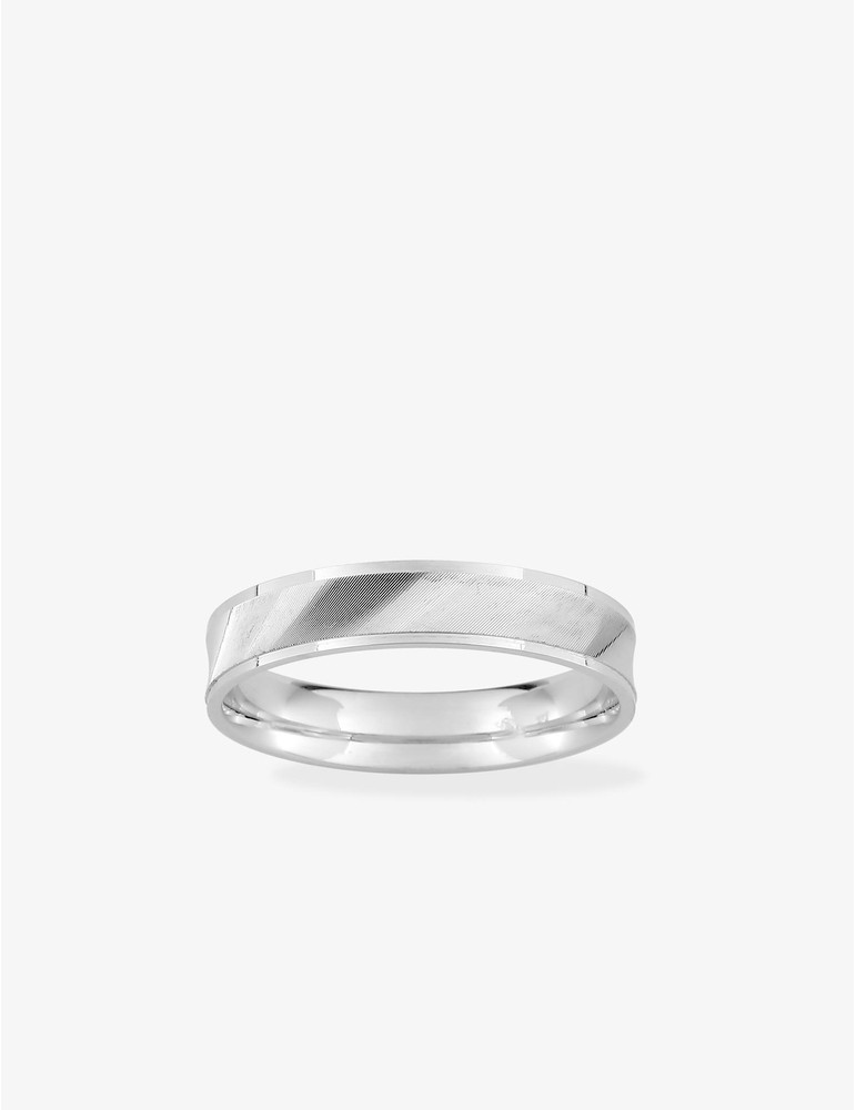 Alliance fantaisie 4 mm en or blanc 750 ‰ - Mariage