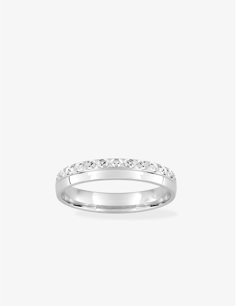 Alliance fantaisie 4 mm or blanc 750 ‰ - Mariage
