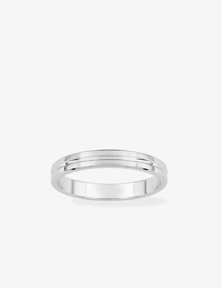 Alliance fantaisie en or blanc 750 ‰, 3 mm - Mariage
