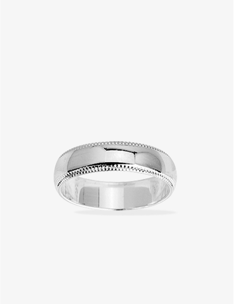 Alliance liseré fantaisie 5 mm argent 925‰ rhodié - Mariage