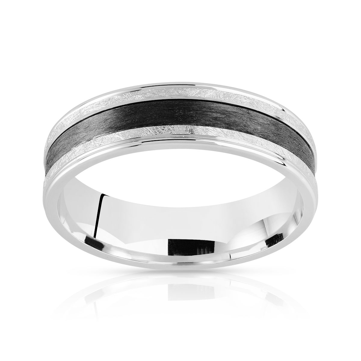 Alliance or 375 blanc et carbone 5 mm