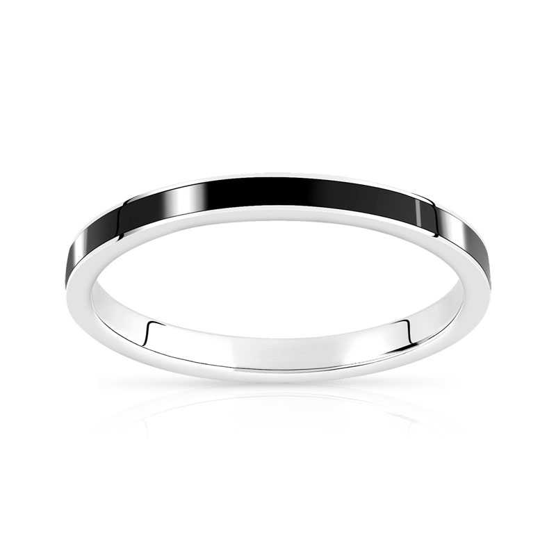 Alliance or 375 blanc et laque céramique noire