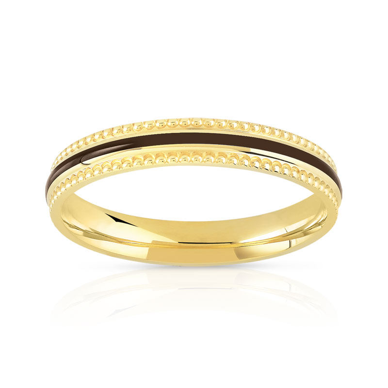 Alliance or 750 jaune laque céramique