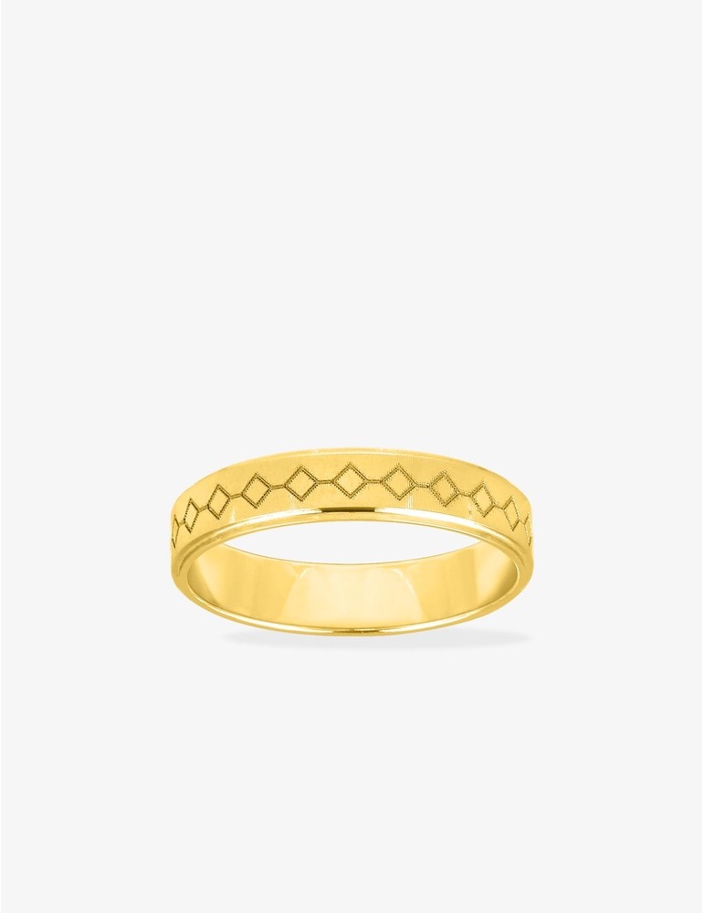 Alliance or 750 ‰ jaune motif losange - Mariage
