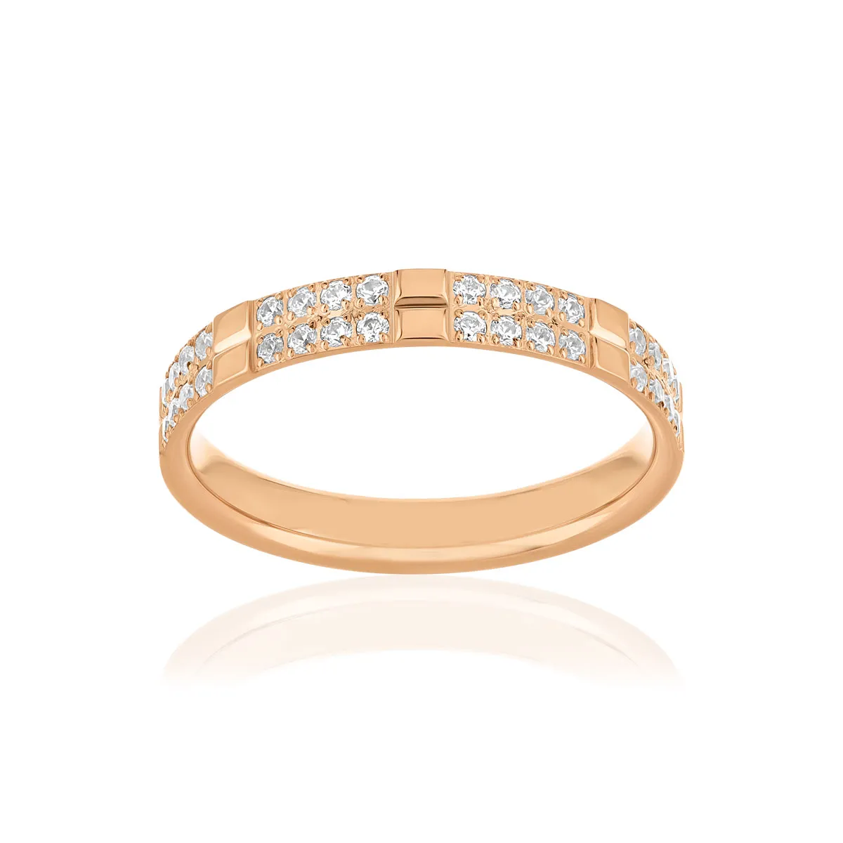 Alliance or 750 rose diamants