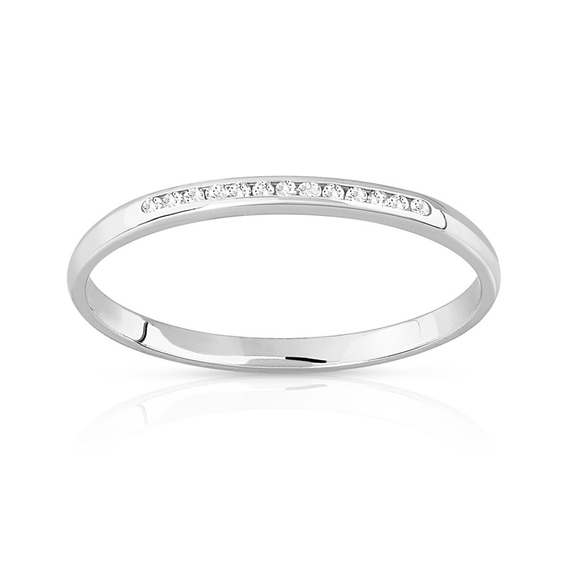 Alliance or blanc 375 diamants