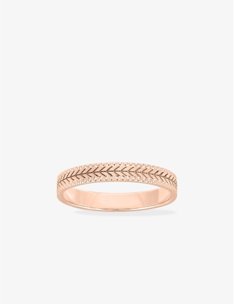 Alliance or rose 750 ‰, bordure ciselé, motif fléché - Mariage